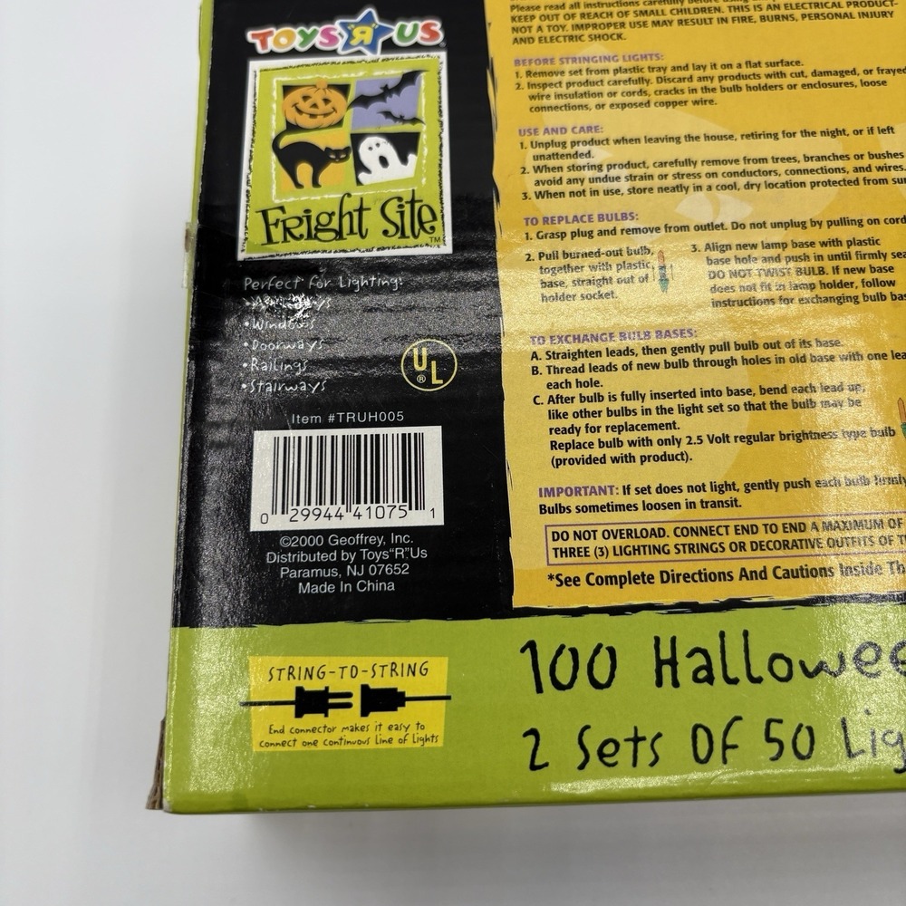 Vintage Toys R Us Halloween Indoor Curtain Lights Orange 2000 - Picture 6 of 10